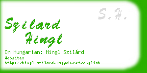 szilard hingl business card