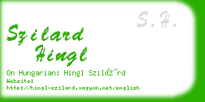 szilard hingl business card